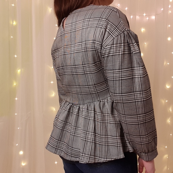 Two piece plaid peplum top - Picture 9 of 15